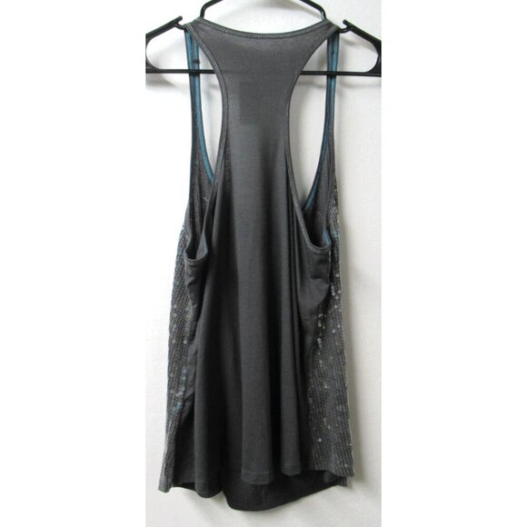 Aeropostale Women's Tank Top Large Floral Sequin Racerback Full Graphic NEW Blue - Picture 2 of 7